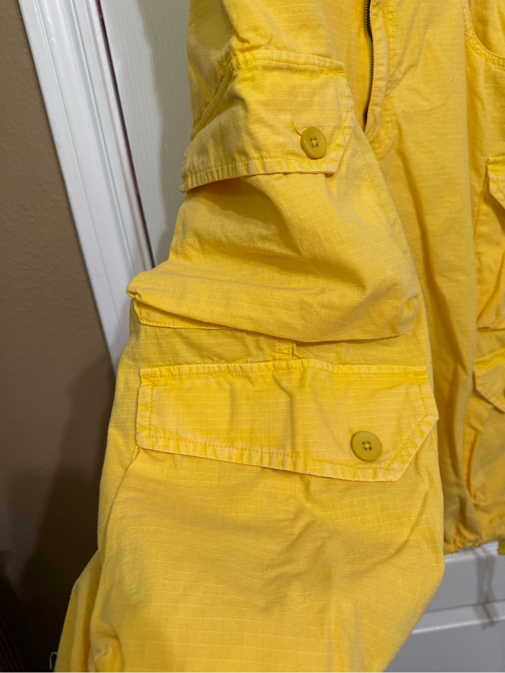 H016 BDG L w18 Yellow Cargo Bermuda Shorts Pants - Picture 3 of 12